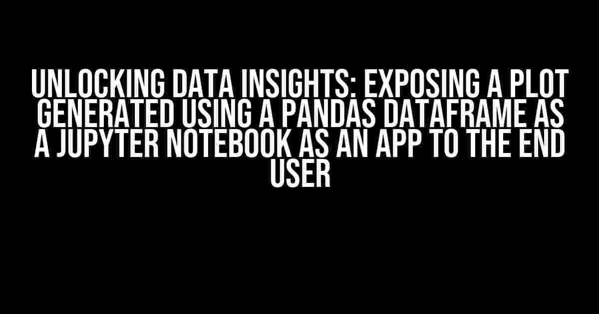 Unlocking Data Insights: Exposing a Plot Generated Using a Pandas Dataframe as a Jupyter Notebook as an App to the End User